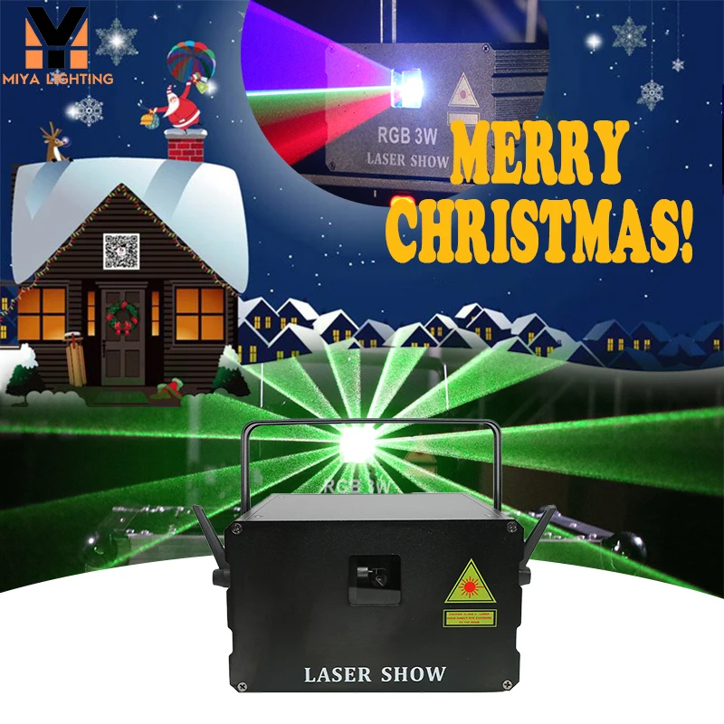 hot sale Christmas party Beam ktv club bar projector laser 3W sound control Laser projector