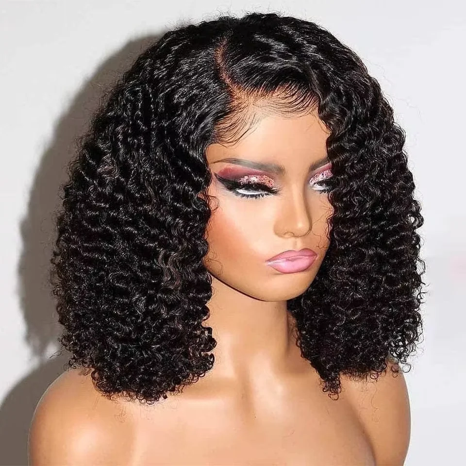 

Curly Short Bob Human Hair Wigs 13x4 13X6 13x7 HD Lace Frontal Wig Pre Plucked Brazilian Deep Wave 6x6 Closure Wig For Women