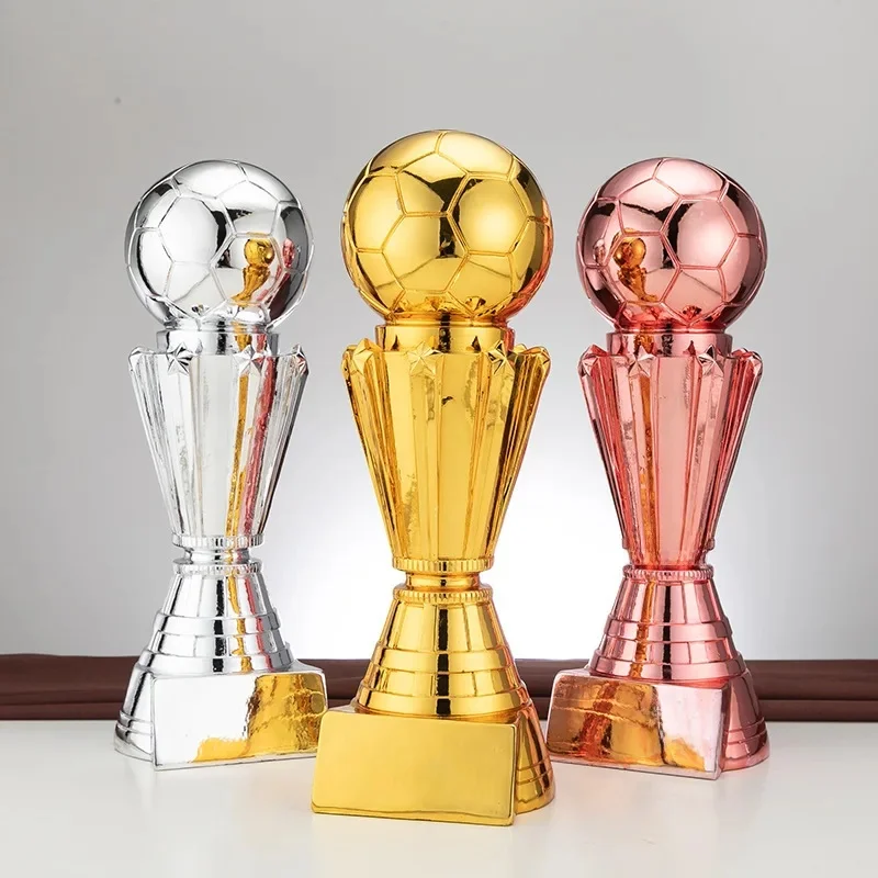 Trophée d'épicerie de joueur de tireur d'élite de football en résine, plaqué or électrique, argent, prix de match de bronze, souvenirs d'éventail, artisanat en résine