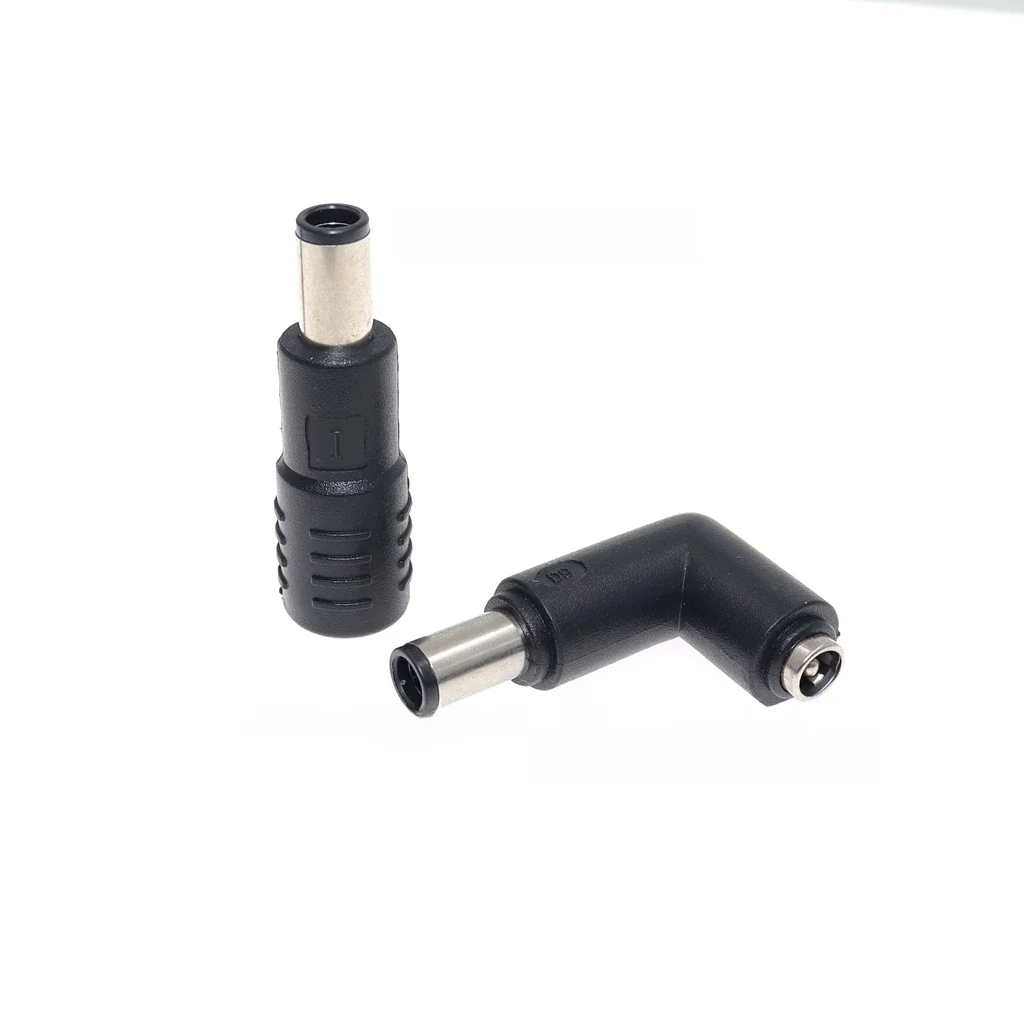 2 SZTUK 5,5 x 2,1 mm żeńskie do 7,4 x 5,0 mm męskie złącze zasilania DC Adapter konwertera końcówki kątowej 5,5 * 2,1 do 7,4 * 5,0 mm do laptopa HP — zdjęcie 2