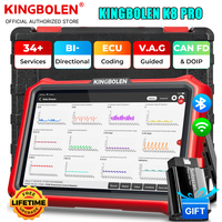 KINGBOLEN K8 PRO 8 inch CAN FD DoIP All System Car Diagnostic Tools 34 Reset ECU Coding Active Test Lifetime Free