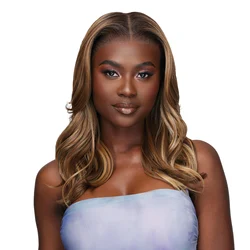 Outre Airtied Human Hair Blend HD Lace Front Synthetic Wig Glueless Fully Hand-Tied 13X6 HHB-Loose Body Wave 18