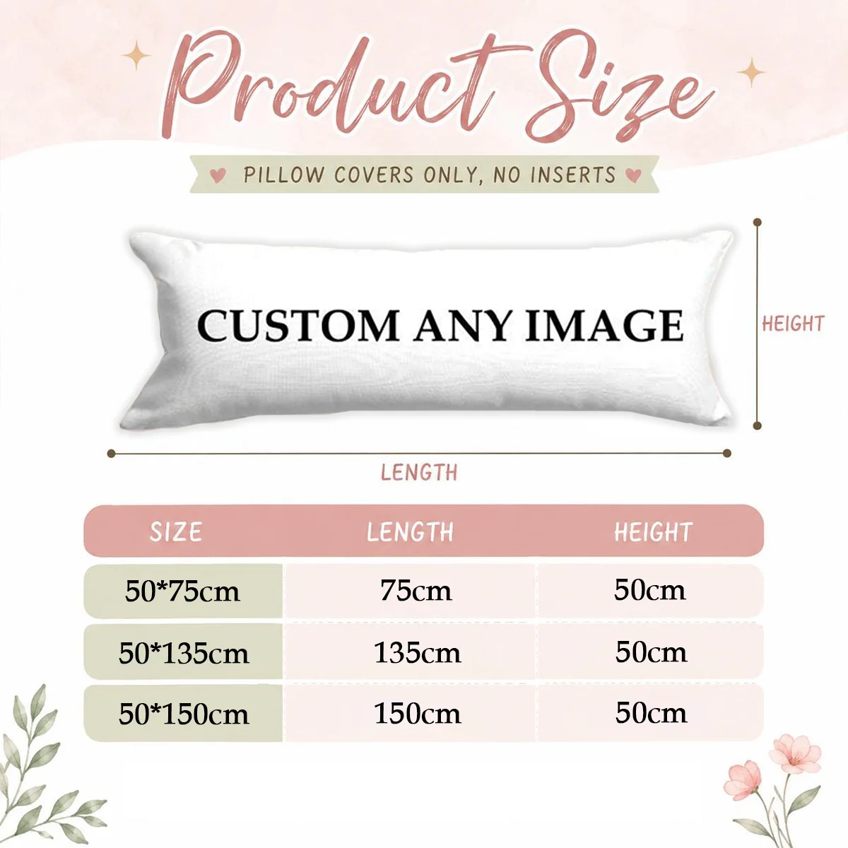 Custom Image Body Pillowcase, Personalized Long Hugging Dakimakura Cover, Custom Photo Pillow Case, Bedroom Decoration Gift