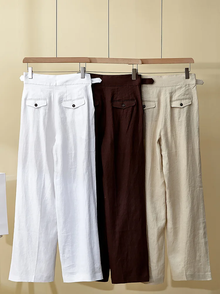 Damen 2025, Frühling und Sommer, lockere Cargohose, Perlenkette, Schnürung, lässige lange Hose