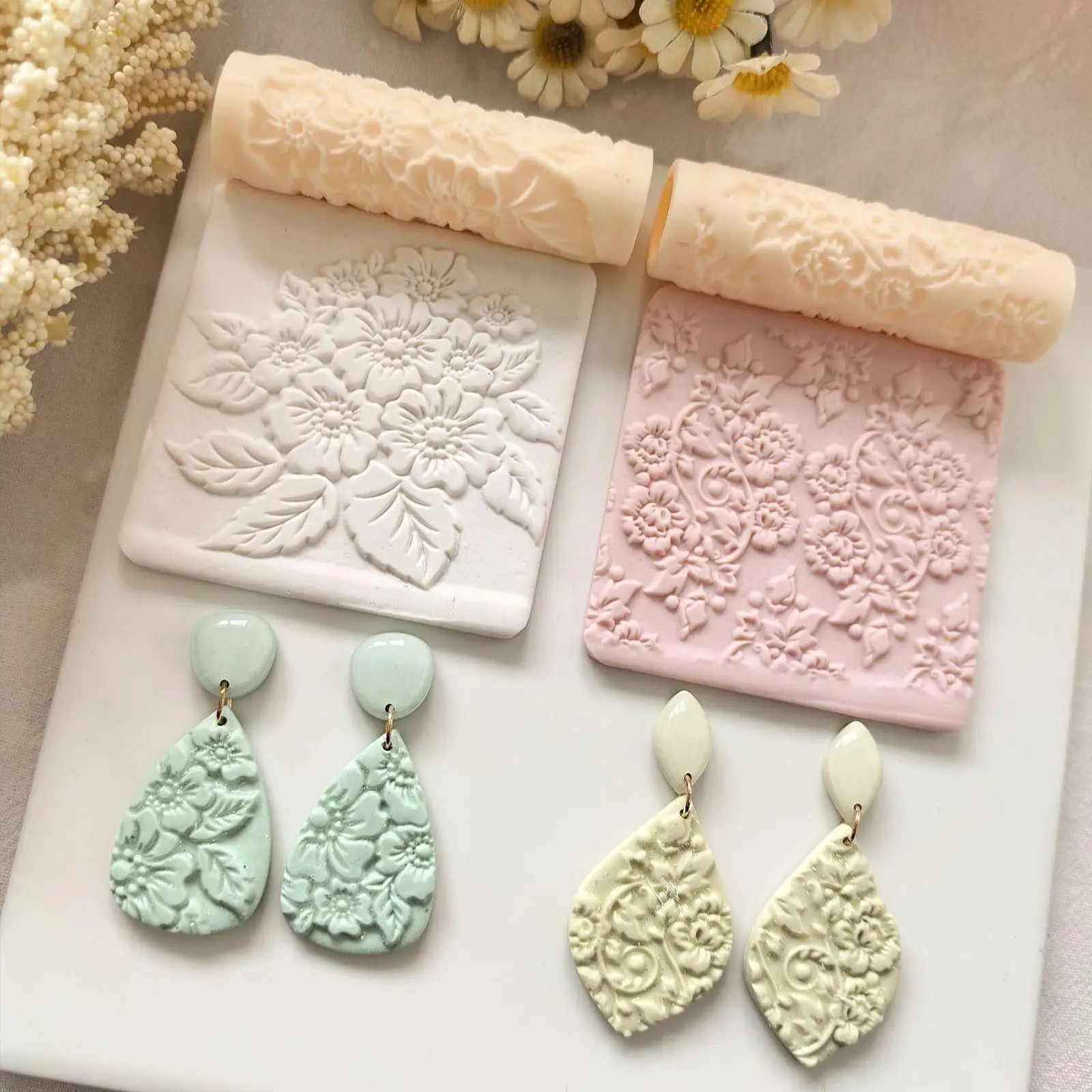 أسطوانة ملمس الطين متعددة الوظائف، هدية مثالية، قابلة لإعادة الاستخدام، أنيقة، سهلة التنظيف، أسطوانة نمط الفخار خفيفة الوزن للحرف الفنية