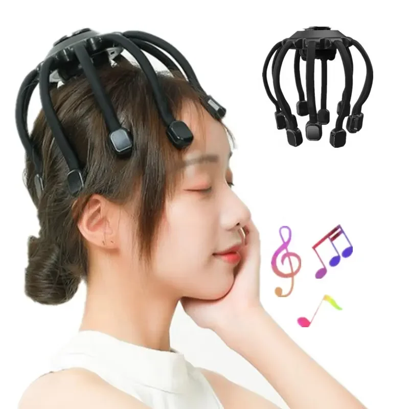 

Electric Octopus Claw Head Massager Vibration Scalp Therapeutic Head Scratcher Relief Stress Fatigue Bluetooth Hair Stimulation