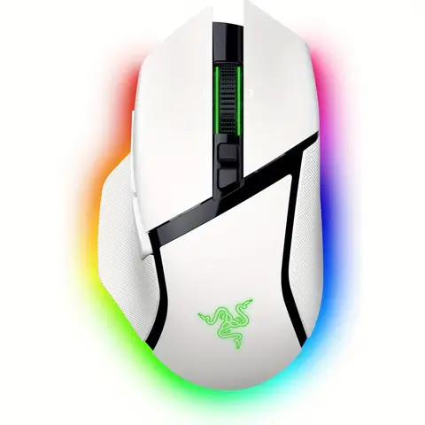 Razer Basilisk V3 Pro Wireless Gaming Mouse - 35K DPI, 13 Buttons, Chroma RGB, Optical Switches, Up to 140Hr Battery-White