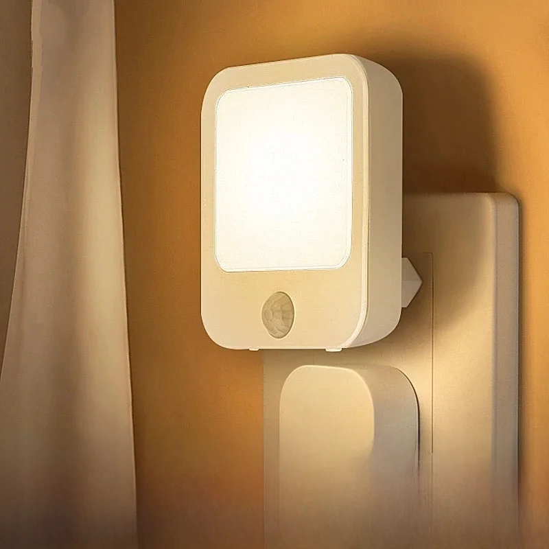 Lampka Nocna z Czujnikiem Ruchu LED Wtyczka EU/US Lampki Nocne dla Dzieci Bezprzewodowa Lampka Nocna na Stolik Nocny do Sypialni — zdjęcie 2
