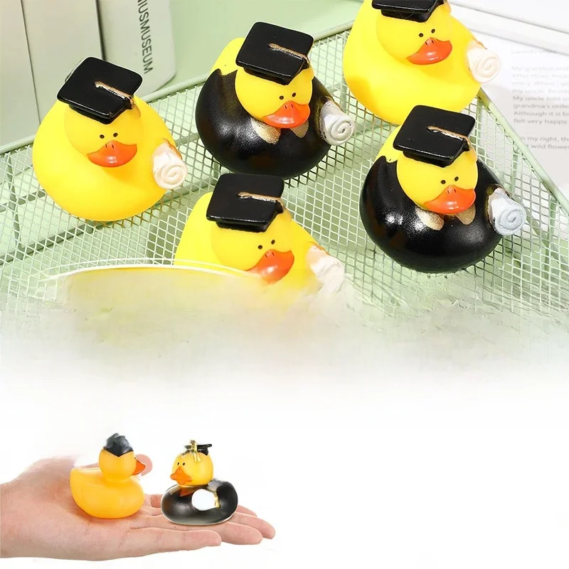 Canards en caoutchouc pour remise de diplôme, 2 pièces, canard en caoutchouc, canard de croisière, décor en vrac, cadeaux de récompense pour salle de classe