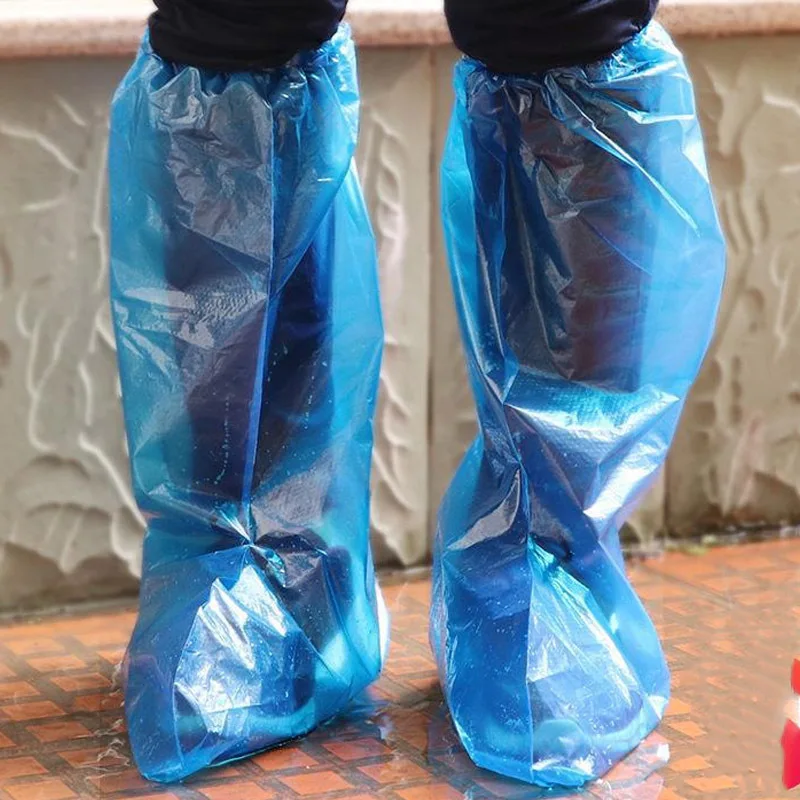 10/20/30pcs Rainy Disposable Shoe Covers, Transparent Plastic Outdoor Thick Wear-resistant Waterproof Isolation Foot Covers