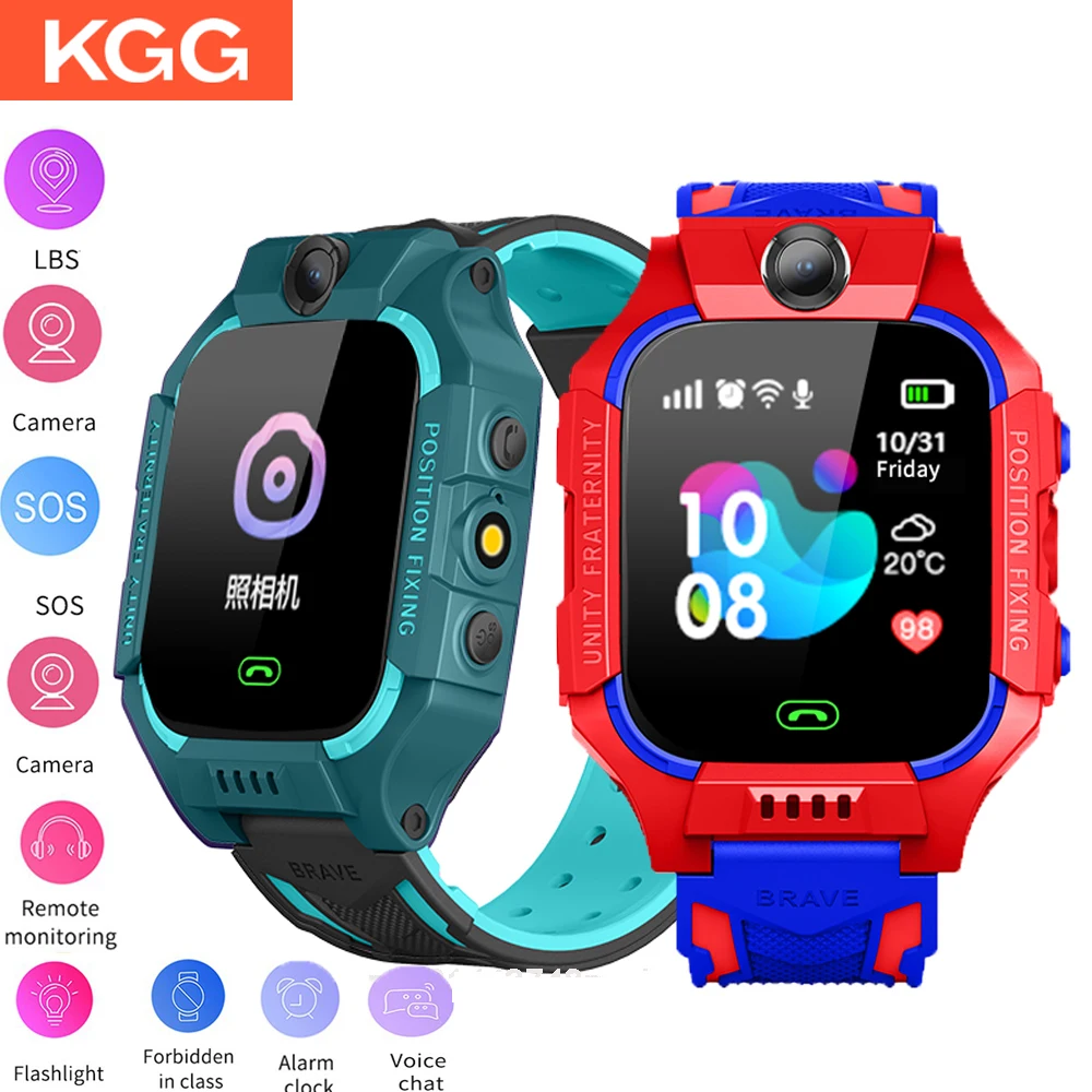 2G Smart Watch Kids LBS SOS Phone Watch IP67 Waterproof Remote Photo Voice Chat Smartwatch Compatible For Ios Android Child Gift