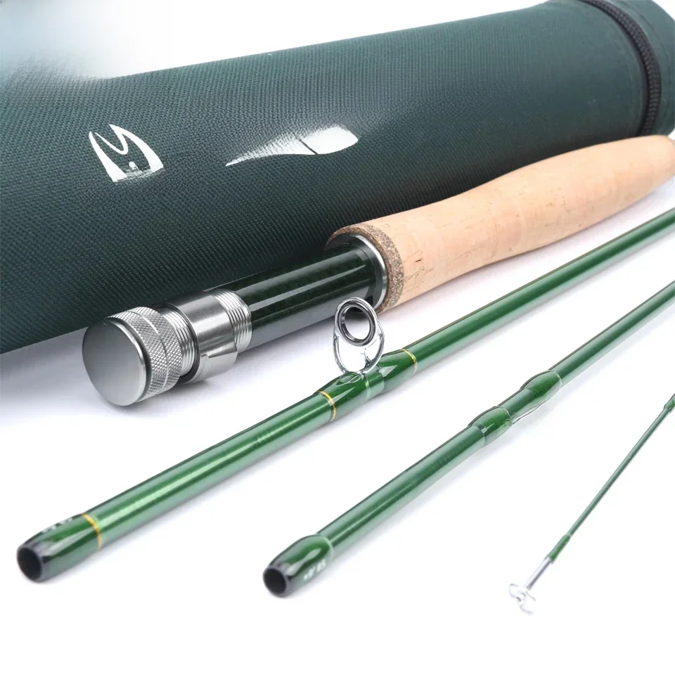 Wędka muchowa MAXCATCH 3-12wt 2.7M, przenośna, 4-częściowa, z włókna węglowego 36T SK, szybka akcja, z tubą, wędka do połowu okoni. — 2
