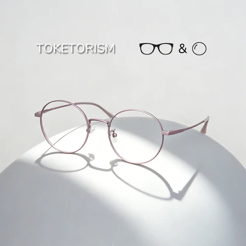 Imagen 2 del producto Gafas redondas pequeñas para mujer de Toketorism, gafas de lectura, montura de acero inoxidable y aleación de titanio