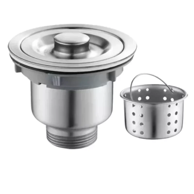 Stainless Steel 4 1/2 Kitchen Sink Drain Valve 304 With Brinovar Removable Basket