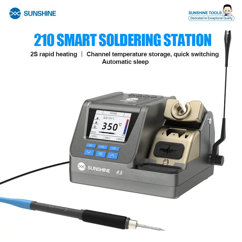 

SUNSHINE H3 3-in-1 Smart Soldering Station 2S Rapid Heating/Automatic Sleep for Chip/PCB/Motherboard Flying Lead Desoldering