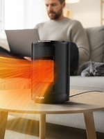 1200W Portable PTC Ceramic Space Heater, 80° Oscillating Desktop Fan Heater, 1s Fast Quiet Heating for Bedroom Office Indoor Use