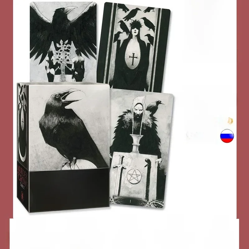 Lo scarabeo, 78 cartas tarô, corvos assassinato, gótico, preto e branco, corrado roi, deck, mesa de