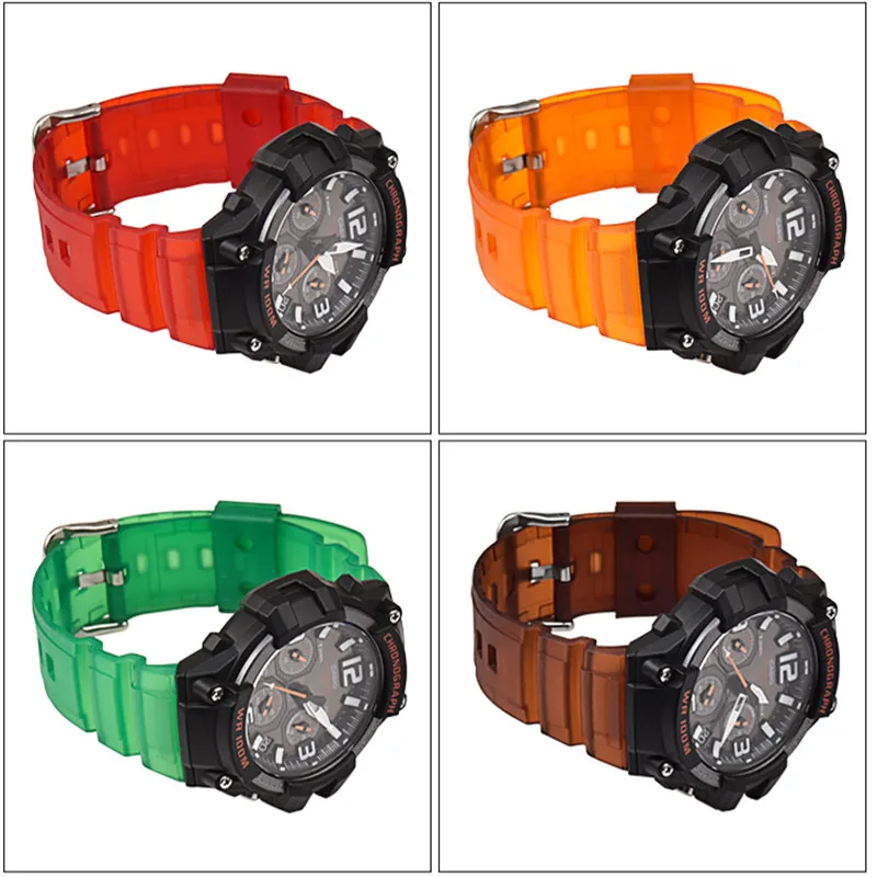 Resin Strap For Casio MCW-100H/110H/W-S220/HDD-S100 WV-200/AE-2000/2100 16mm Sports Waterproof Watch Accessories