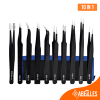 10 IN 1  Anti-static Tweezers Set ESD Stainless Steel   ESD-10 ESD-11 ESD-12 ESD-13 ESD-14 ESD-15 ESD-16 ESD-17 ESD-18 ESD-34A