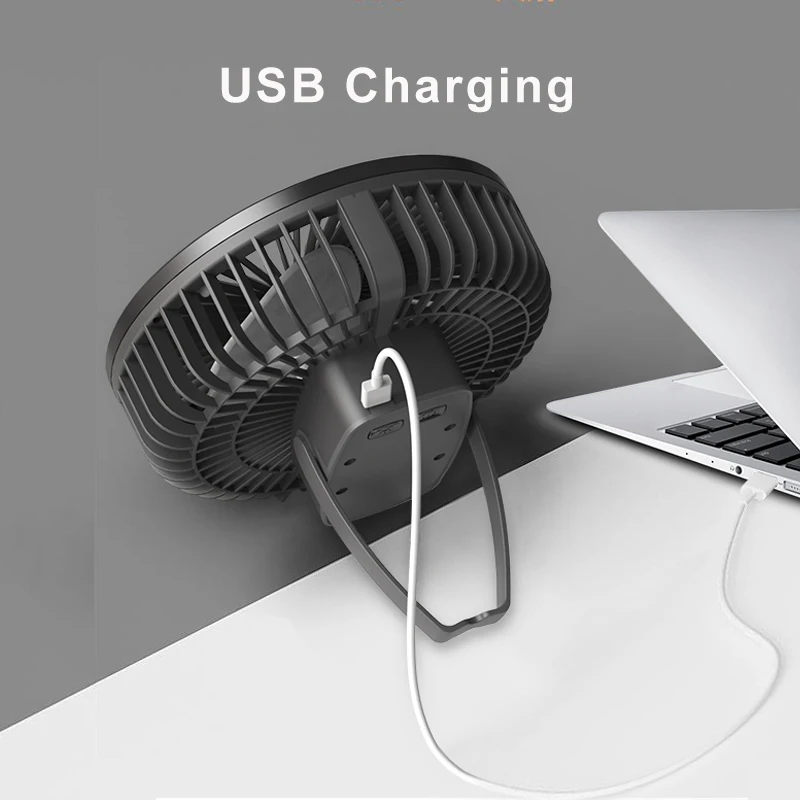 Portable Camping Fan 10000mAh 5000mAh USB Rechargeable Wireless Ceiling Electric Fan With LED light For Home Office Travel Camp