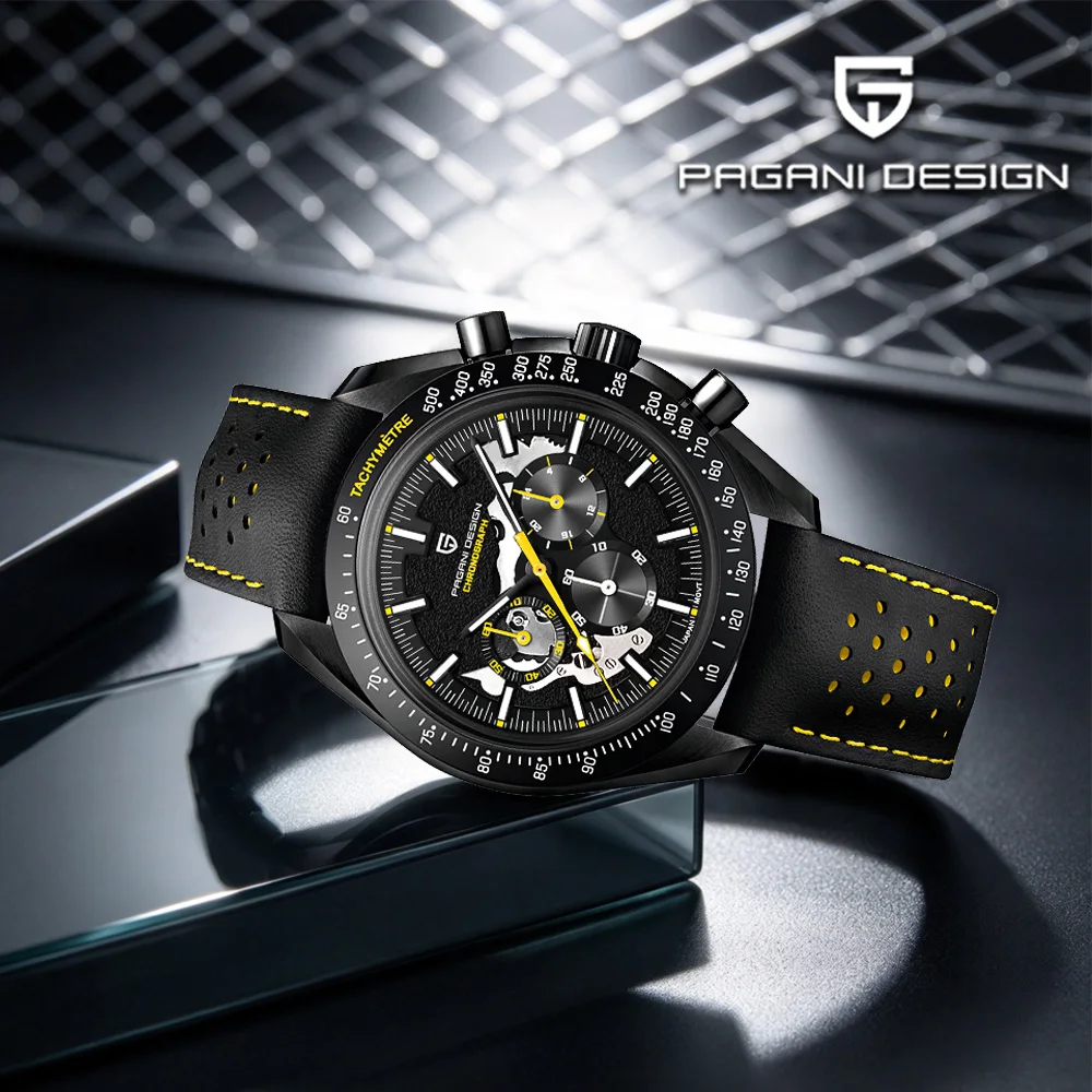 2026Pagani Design Fashion Brand Business Men's Quartz Watch Chronograph Top-Grade Sapphire Glass Leather Strap Men's Watch 10BAR