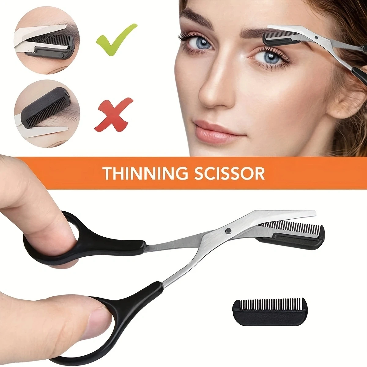 8 Pcs Eyebrow Trimmer Set, Eyebrow Scissors, Eyebrow Pencil, Eyebrow Brush Trimmer, Brushes, Women\'s Beauty Tool Set