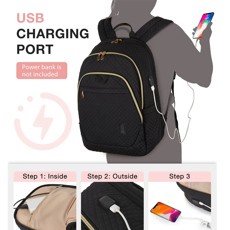 BAGSMART-mochila escolar para mujer, bolso para portátil de 15,6 pulgadas, bolsa para libros universitarios, mochila informal de viaje