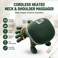 Masajeador eléctrico con calor para cuello y hombros, almohada de masaje Shiatsu con función de calor para aliviar el dolor de espalda y cuello, terapia de relajación muscular, para uso en casa, oficina o coche.