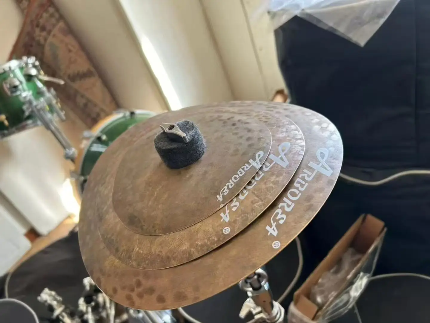 Arborea Clap Stack Cymbal Set 3pcs Smack Stack Cymbal Pack 3 Pieces Handmade B20 Material For Drummer's Cymbals