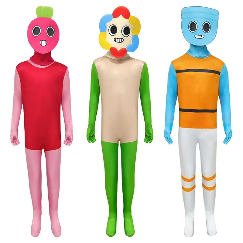 Комбинезон унисекс для мальчиков с маской, костюм на Хэллоуин, нарядное платье, игра ужасов, костюм мира Dandy, детский костюм Sprout Finn Dandy, косплей