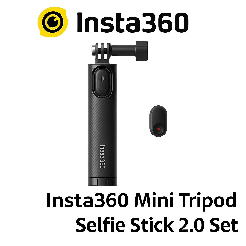 

Insta360 Mini Tripod Selfie Stick 2.0 Set | Compact Extendable Pole with Tripod & Bluetooth Remote | for X5 X4 X3 GO 3S RS