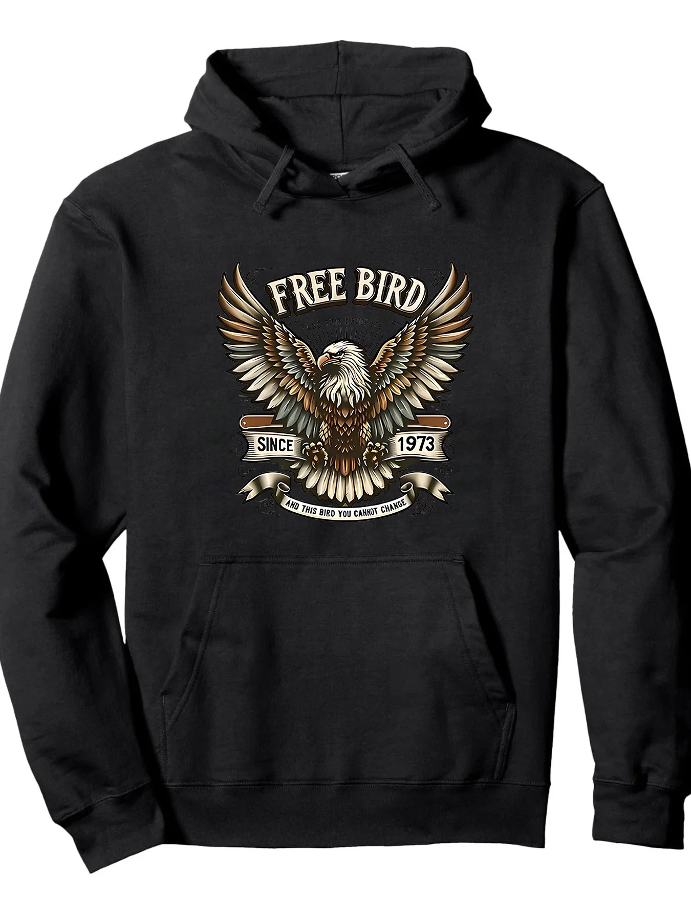 

Men'S Hoodie Free Bird Eagle Loose Fit Classic Round Neck with Kangaroo Pocket Drawstring Wear Everyday Comfort Apparel
