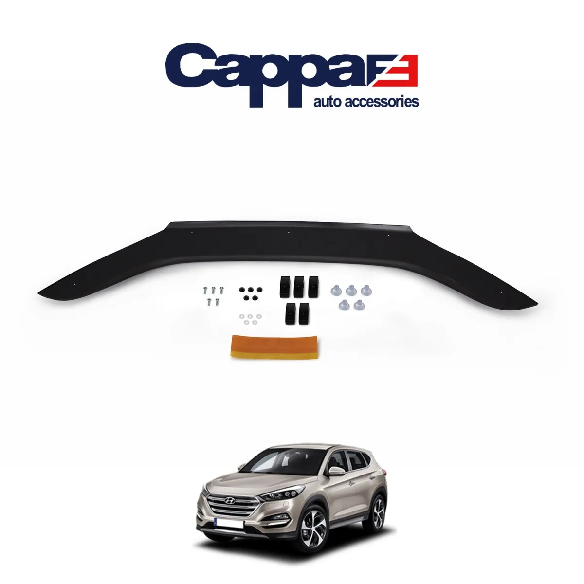 FOR Hyundai Tucson Front Hood Protection Spoiler 2016 To 2020 Front Bug Shield Hood Deflector Guard-Body Kit  Mirror Cover