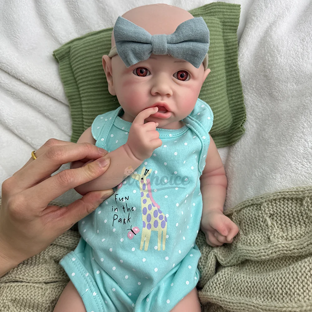 

Exquisite 17" Silicone Reborn Baby Girl Doll Lifelike & Hand-Painted Newborn For Christmas DIY Projects Art Collections Toys