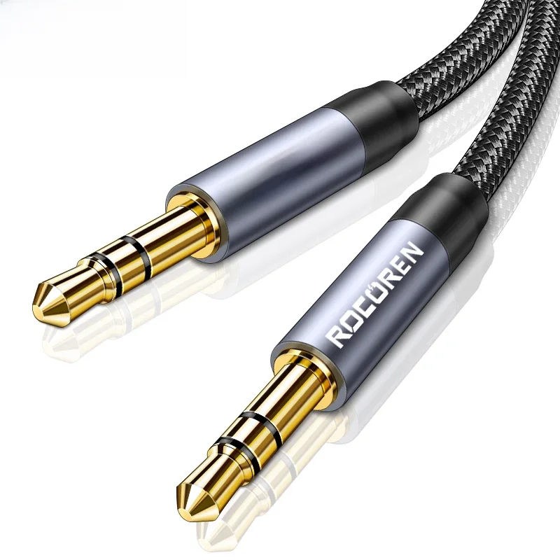 Rocoren câble Audio 3.5mm Jack mâle à mâle câble Aux pour téléphone casque voiture MP3 haut-parleur ordinateur 3.5mm Jack Aux fil cordon 5M
