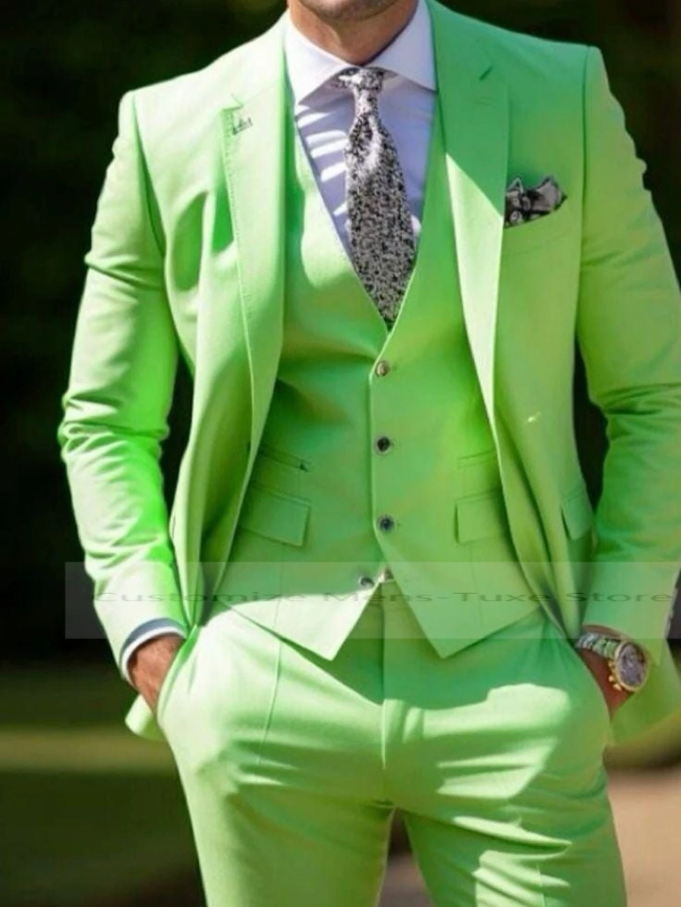 

Men Tuxedo Groom Groomsman Business Suit Wedding Party Dress Special Occasions Tuxedo Jacket Pants Vest 3 Piece Set