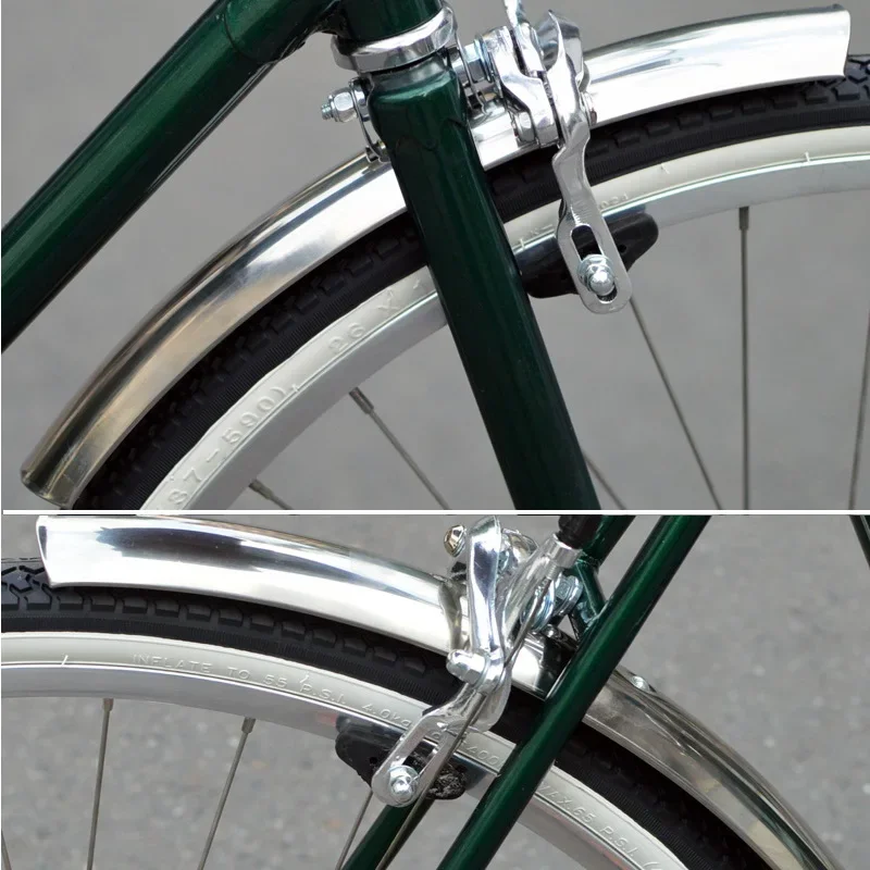 AliExpress Retro Bike Fender Stainless Steel Mudguard 24/26 Inch 700C City Bicycle Fenders Silver 1Pair
