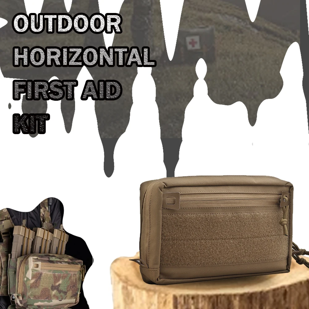 

Tactical Horizontal First Aid Kit Outdoor Multi-purpose Storage Bag Bottom Molle Expansion Camping Hunting Tools and Equipment