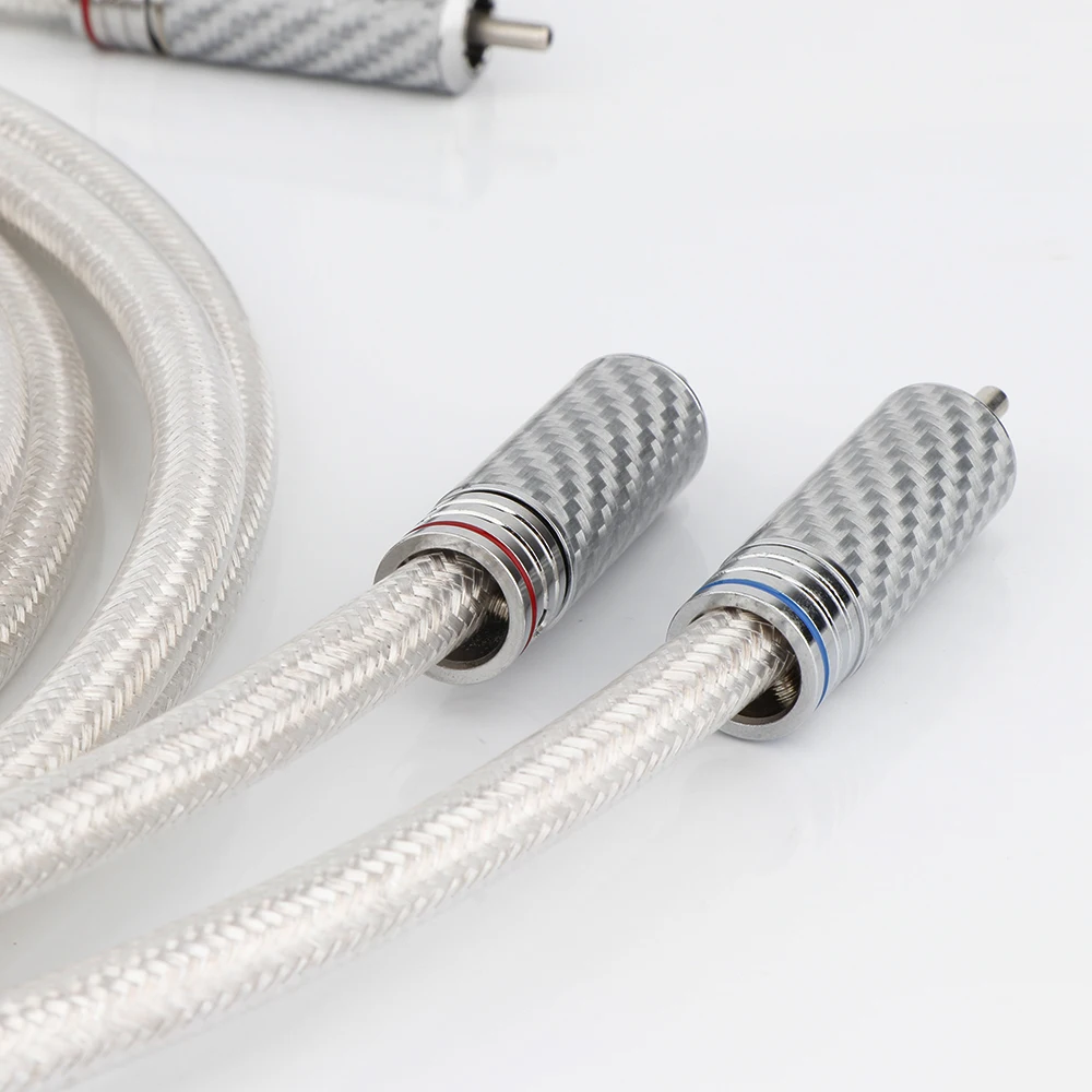 Núcleo plateado de cobre OCC de alta gama QED Signature 4N con conectores RCA chapados en rodio