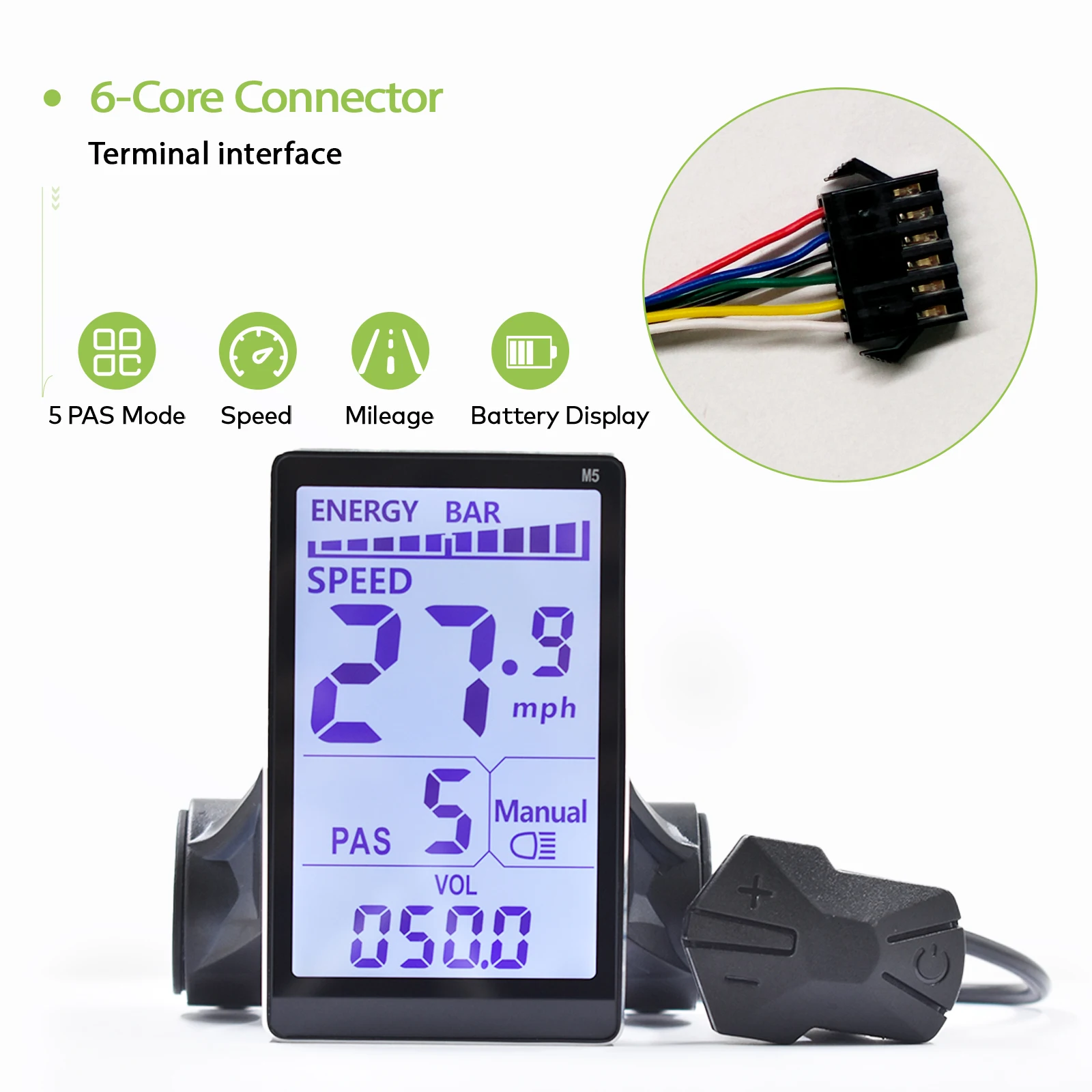 Haytrix】 Elektrische fietscomputer Digitale veelkleurige snelheidsmeter Stopwatch Elektronische fietskilometerteller Ebike-accessoires - afbeelding 1