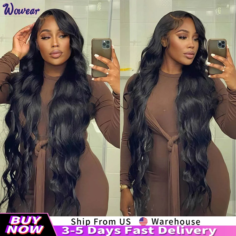 

200 Density Body Wave Lace Front Wig 13x4 100% Human Hair Wigs Transparent Lace Frontal Wig Loose Body Wave Wigs Pre Plucked