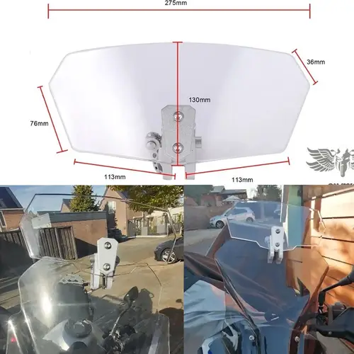 Extensión de parabrisas ajustable para motocicleta, Deflector de viento elevado, flujo de aire, para Honda, Yamaha, Kawasaki, Harley