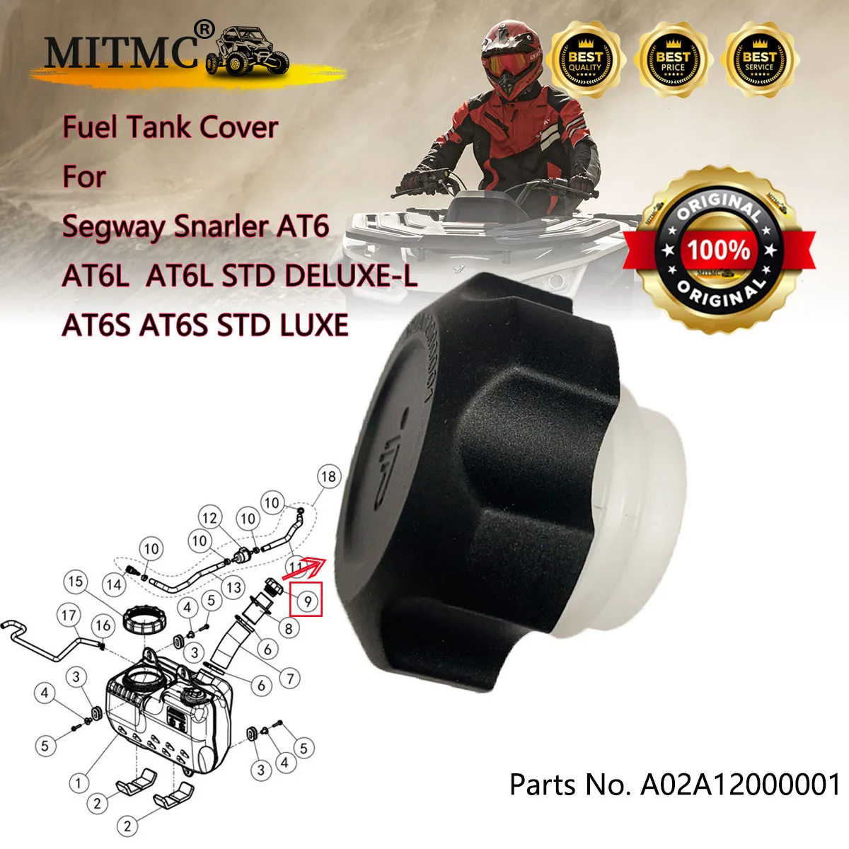 

Крышка топливного бака для Segway Snarler AT6L AT6L STD DELUXE-L AT6S AT6S STD LUXE A02A12000001