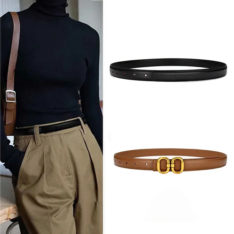 DINISITON nouvelle ceinture femme classique or boucle ardillon ceinture mode cuir PU Premium sensation pantalon ceintures