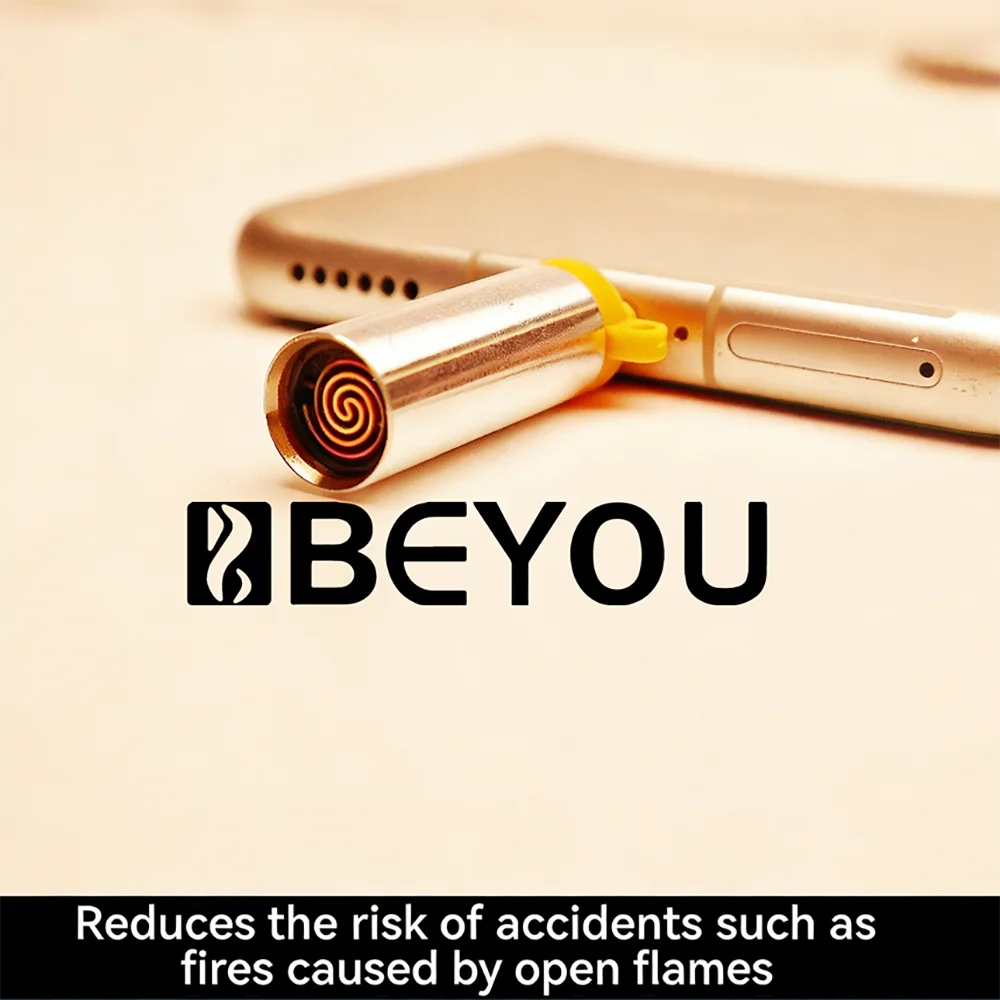 

Портативная электрическая зажигалка для курения с разъемом Type-C для мобильного телефона, подвесным шнуром и зажимом, ветрозащитная, для сигарет и табака