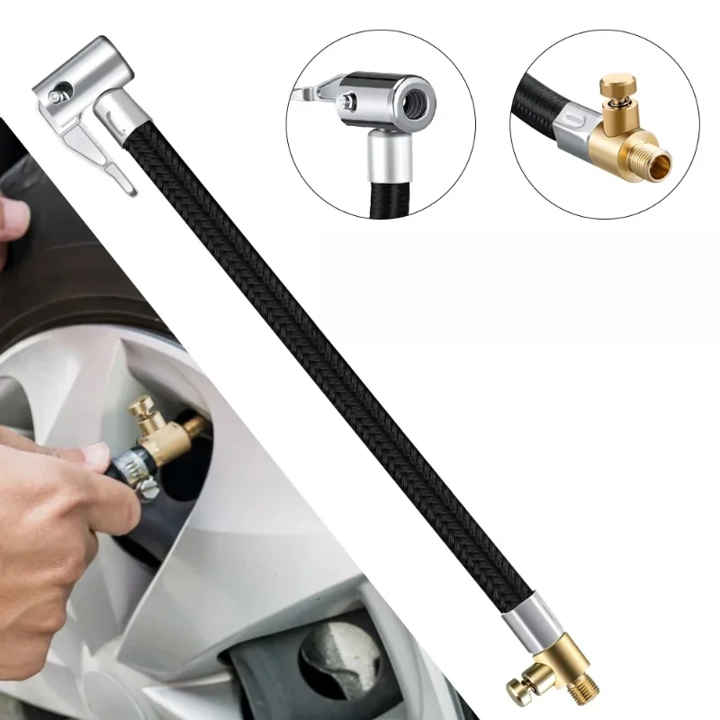 AliExpress Tire Inflator Hose Extension Tube Air Pump Adapter Can Be Deflated Car Motorcycle Bike Tyre Inflatable Air Chuck Lock Tubes