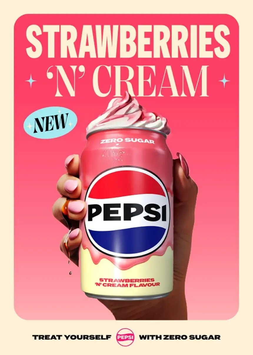 Pepsi Strawberry & Cream 330ml Can (Pack of 24)