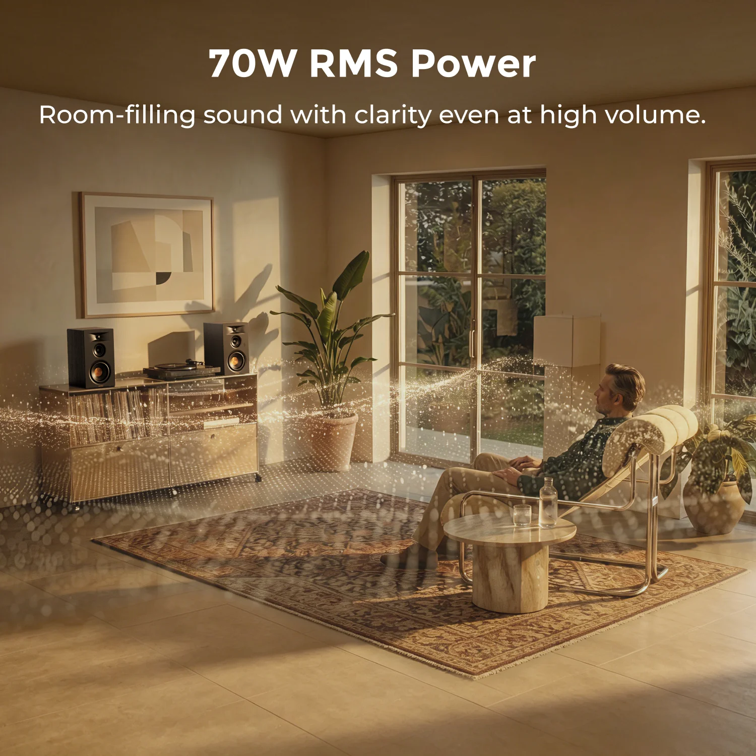 ULTIMEA 5.25'' Trójdrożne głośniki półkowe, 70W RMS, sterowanie przez aplikację, technologia Edge Horn i BassMX, subwoofer do kina domowego, Auracast — zdjęcie produktu 5