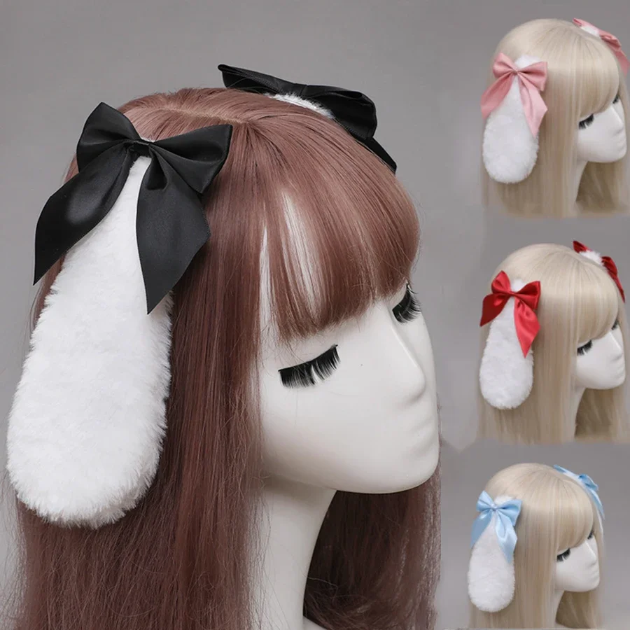 Kawaii Lolita Hasenohren Haarnadel Cosplay Anime Mädchen Kostüme Droppy Rabbit Haarspangen Niedliche Kopfbedeckung für Frauen Halloween tragen