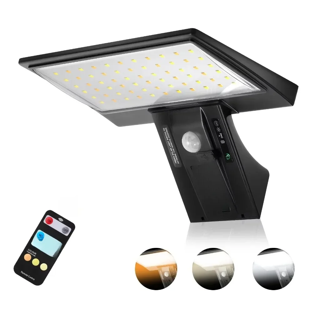 90LED zonne-buitenverlichting bewegingssensor waterdichte beveiliging schijnwerper 3 kleuren 4 modi voor tuintuin - afbeelding 2